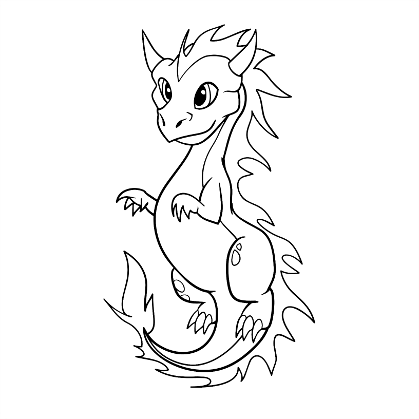 Dragon Colouring Book - 55 Bold and Simple Designs for Young Kids
