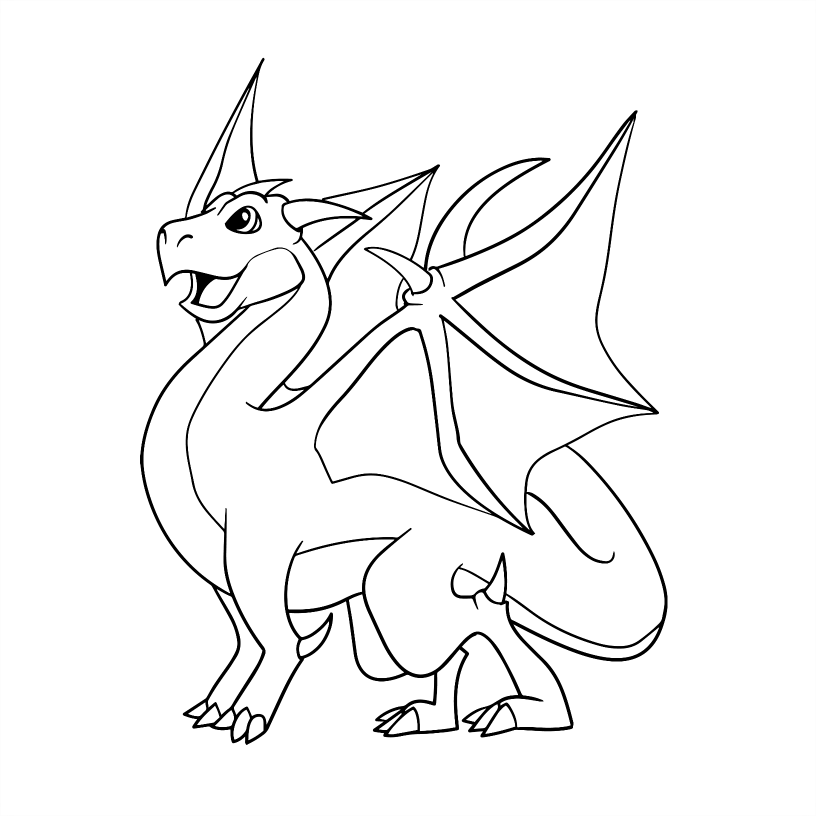 Dragon Colouring Book - 55 Bold and Simple Designs for Young Kids