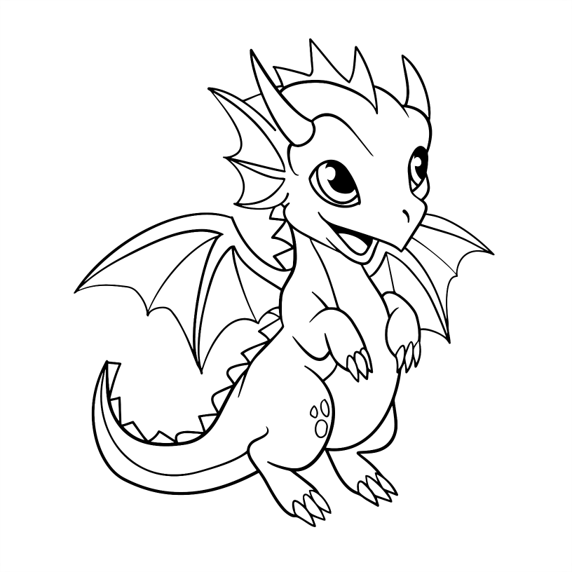 Dragon Colouring Book - 55 Bold and Simple Designs for Young Kids