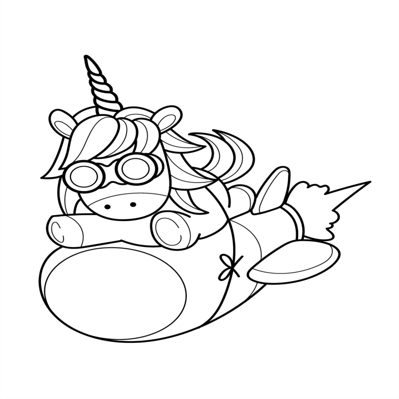 Unicorn Colouring Book - 55 Bold and Simple Designs for Young Kids