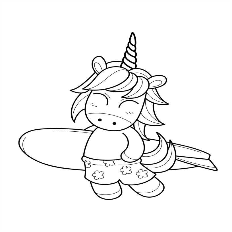 Unicorn Colouring Book - 55 Bold and Simple Designs for Young Kids