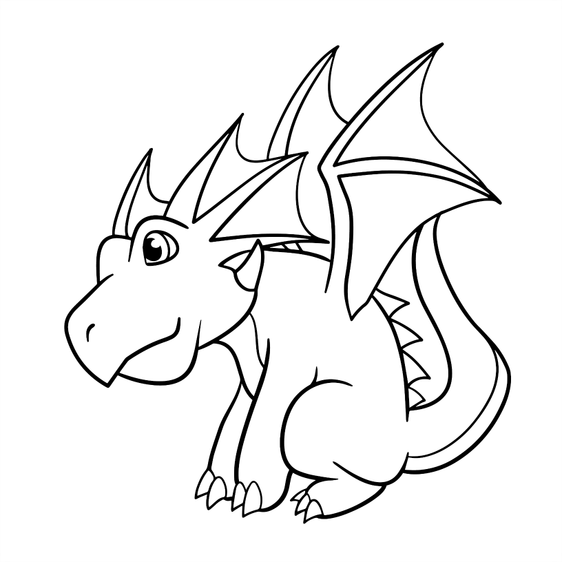 Dragon Colouring Book - 55 Bold and Simple Designs for Young Kids