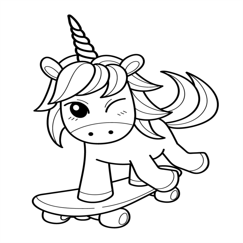 Unicorn Colouring Book - 55 Bold and Simple Designs for Young Kids