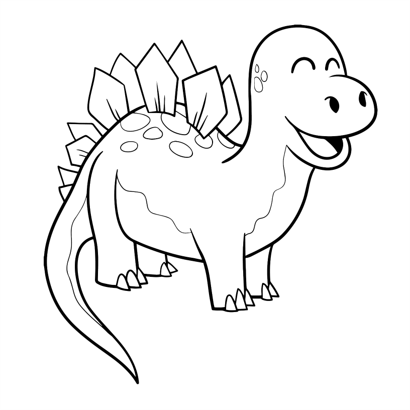 Dinosaur Colouring Book - 55 Bold and Simple Designs for Young Kids