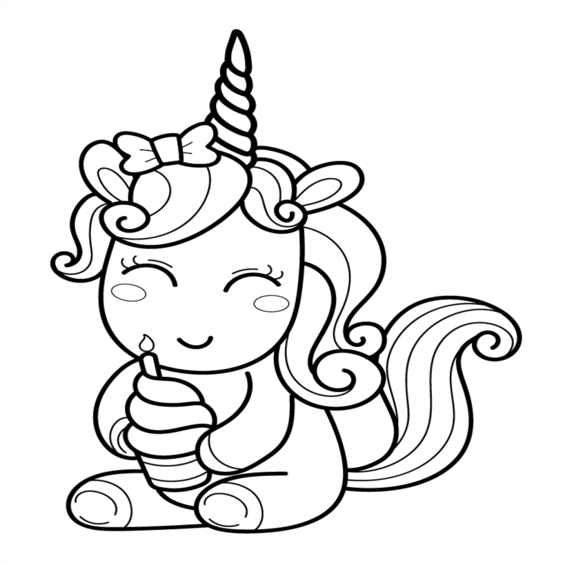 Unicorn Colouring Book - 55 Bold and Simple Designs for Young Kids