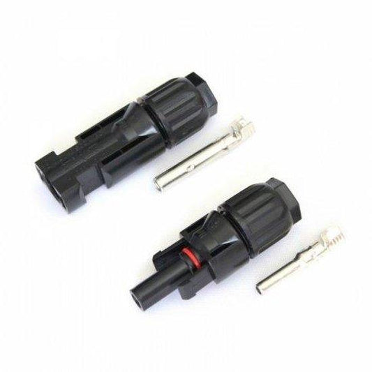 Pair of MC4 cable connectors / plugs for solar panels, extension leads or photovoltaic systems