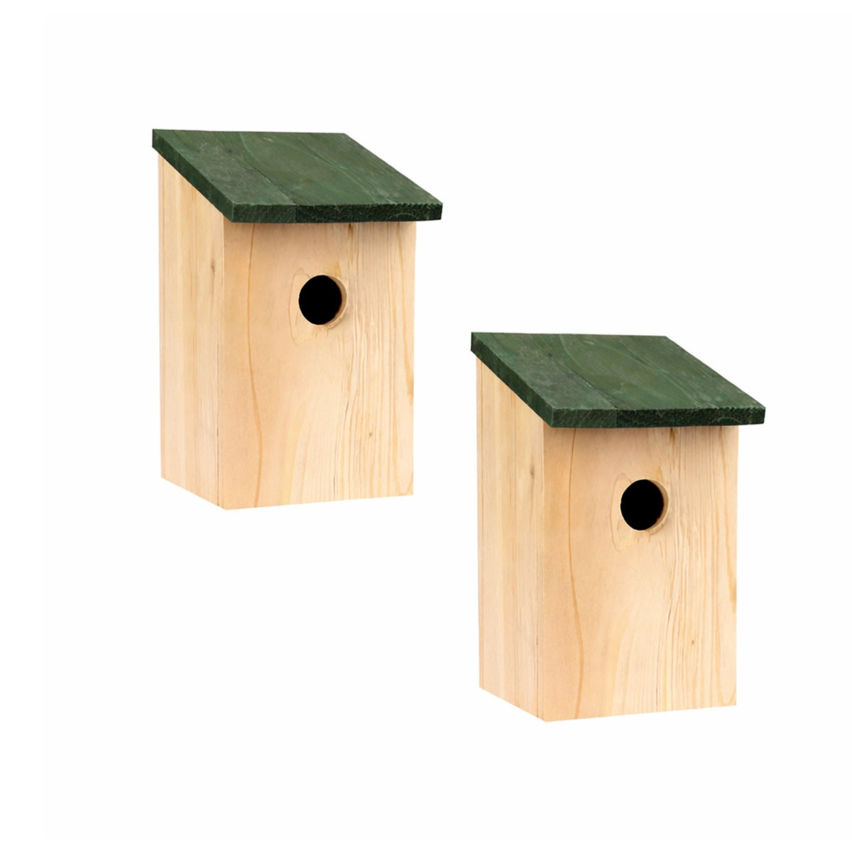 2pc Wooden Bird Nesting Boxes for Small Garden Birds 21cm