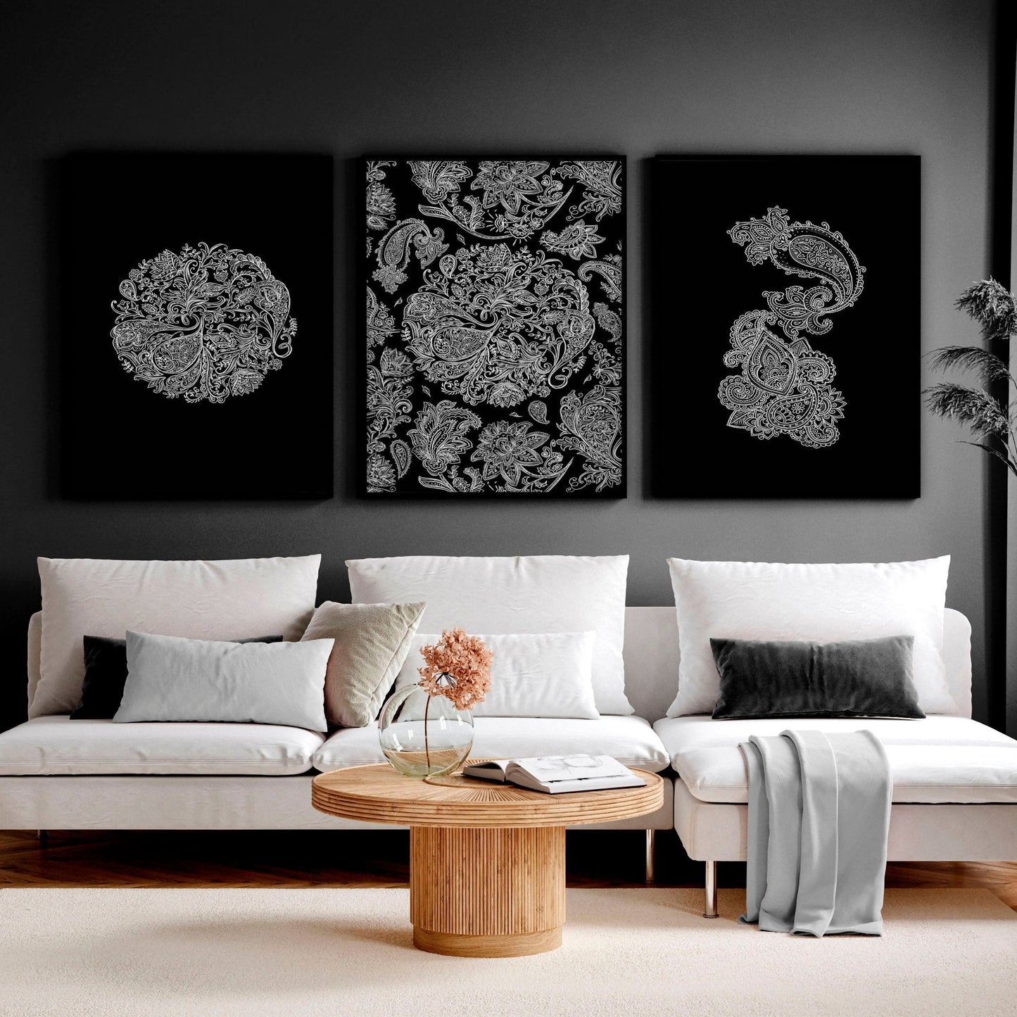 Wall art bohemian | set of 3 framed wall art prints