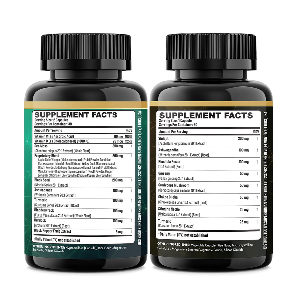 Parrox Dynamic Vitality Bundle (2 Pack) – Shilajit, Sea Moss 350mg & 22 Plant-Based Ingredients