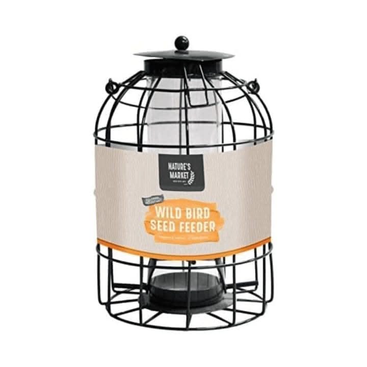 Caged Bird Seed Feeder Squirrel Guard Pastel Green 24cm