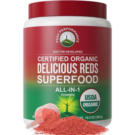 Peak Performance Organic Reds Superfood Powder – 25+ Organic Ingredients & Polyphenols
