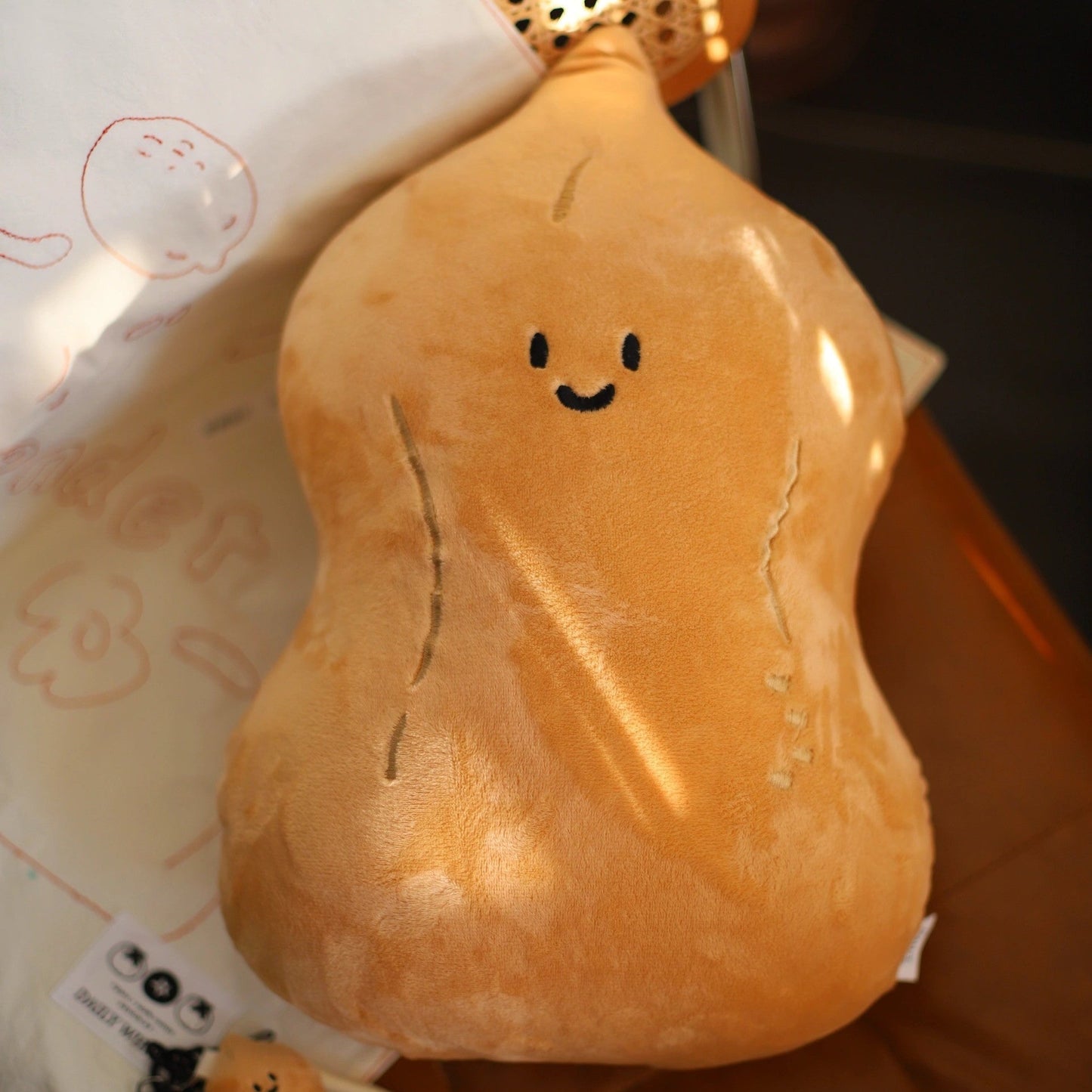 Daily White | Persimmon And Peanut Plush Pillow