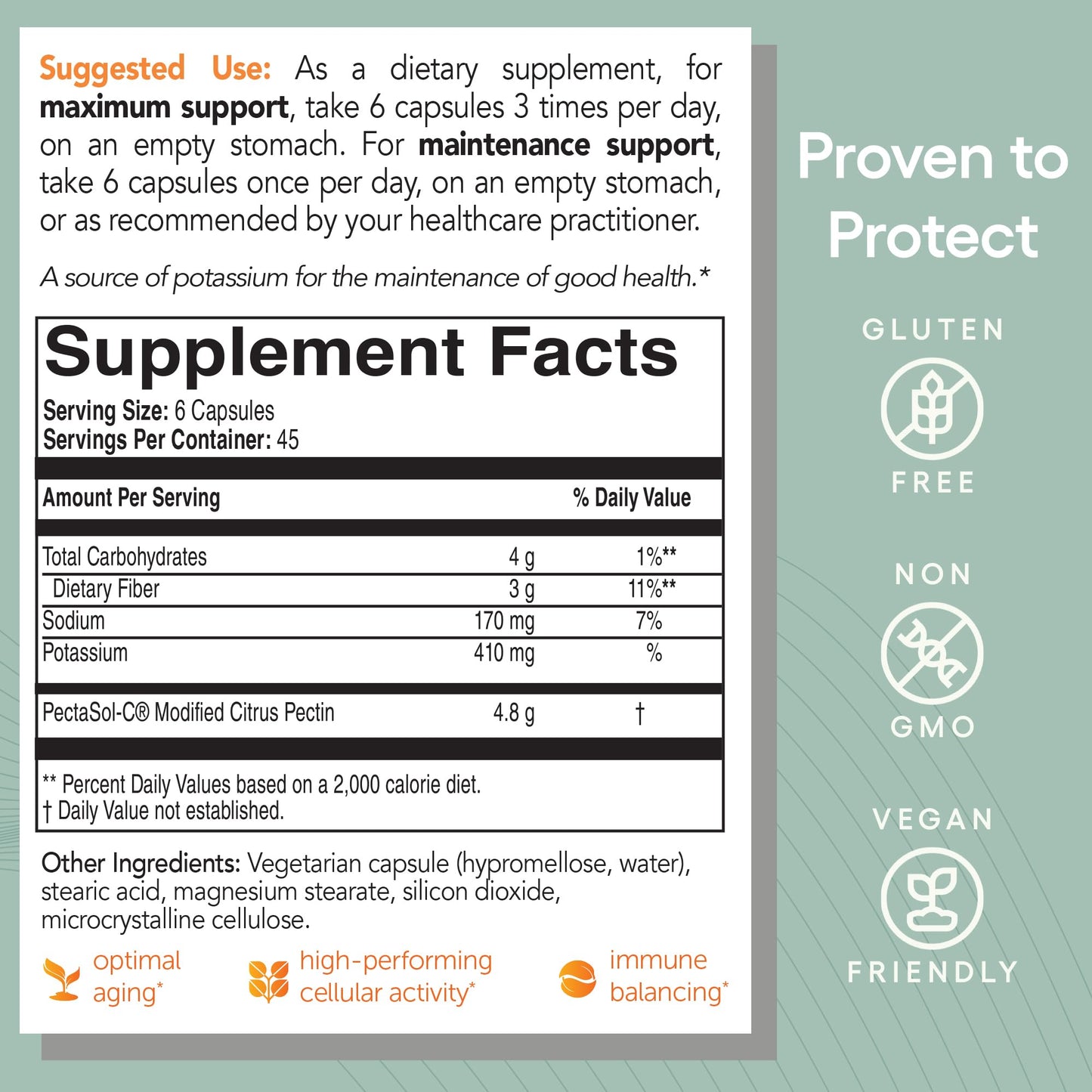 EcoNugenics PectaSol MCP – 270 Capsules for Total-Body Health & Immune Support