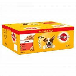 Pedigree Dog Pouches Mixed Selection in Jelly 80 Mega Pack