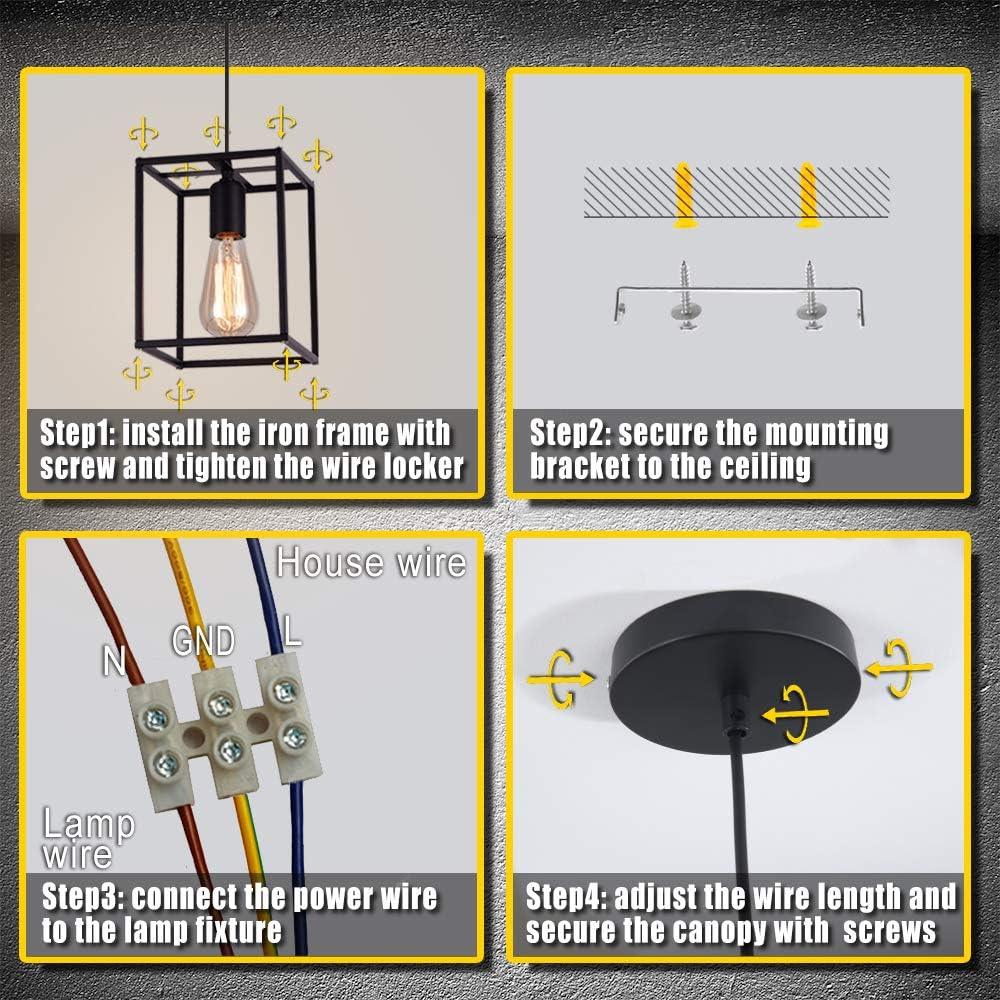 Pendant Light Vintage Retro Ceiling Lamp Industrial Black Metal Lamp