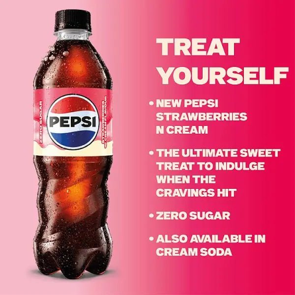 Pepsi Strawberries 'N' Cream Flavour PMP Bottles 12 x 500ml (Case of 12)