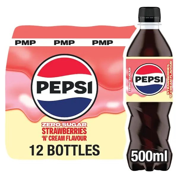 Pepsi Strawberries 'N' Cream Flavour PMP Bottles 12 x 500ml (Case of 12)