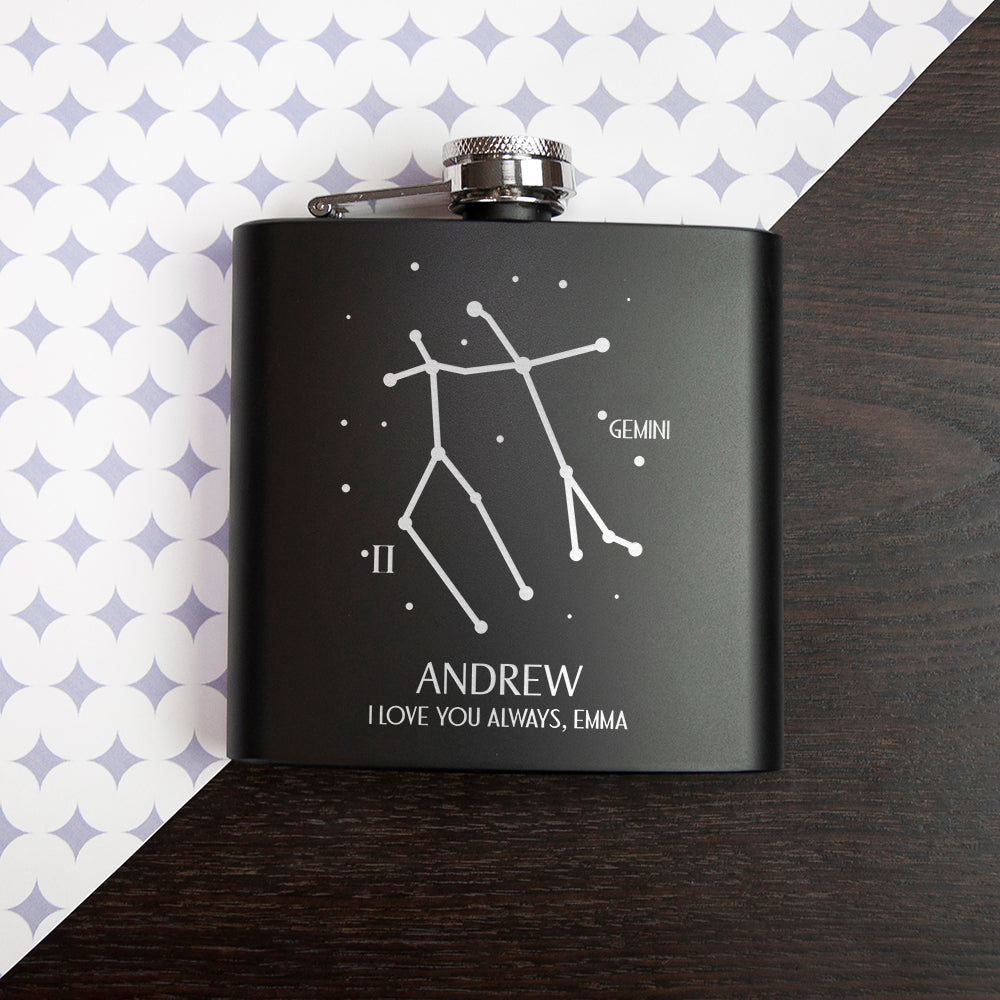 Personalised Star Sign Hip Flask