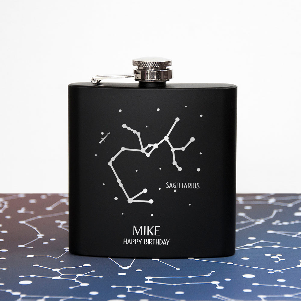 Personalised Star Sign Hip Flask