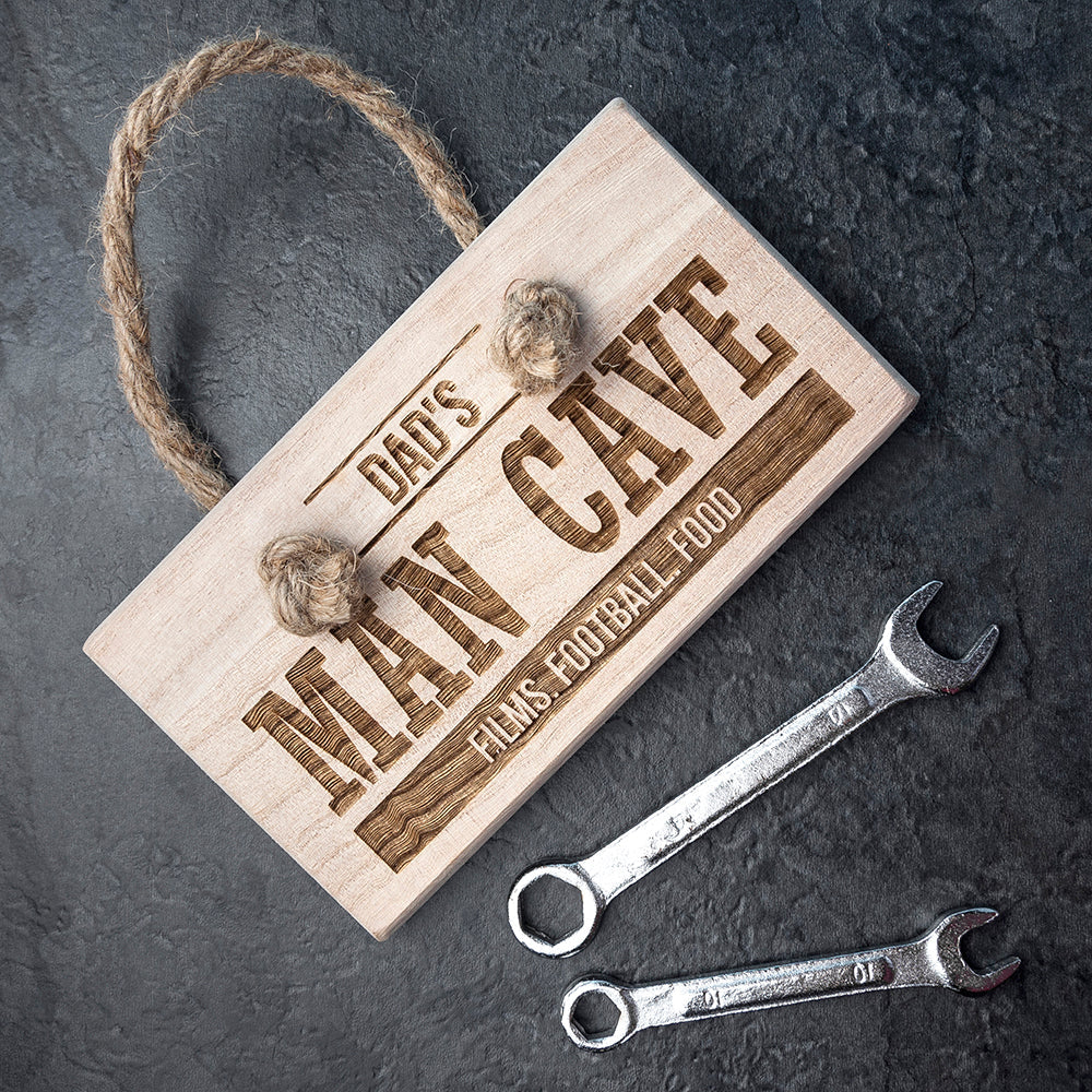 Personalised Man Cave Wooden Hanging Sign