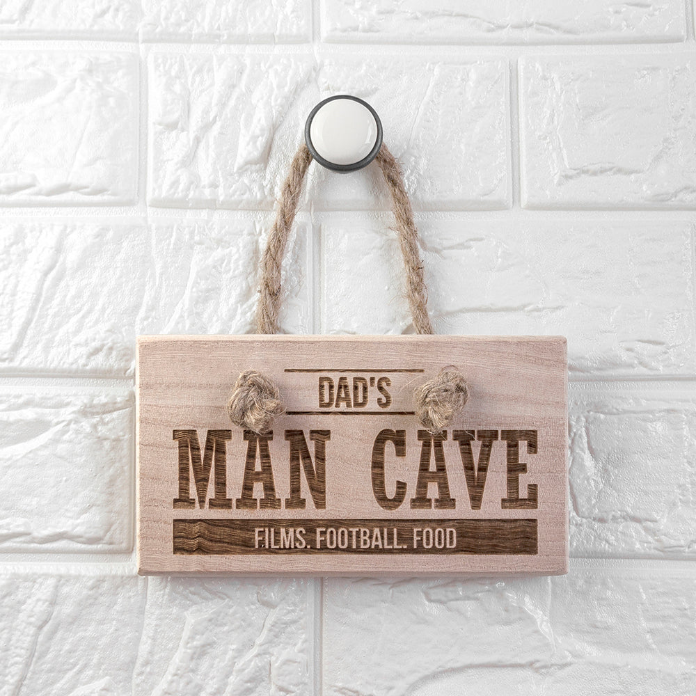 Personalised Man Cave Wooden Hanging Sign