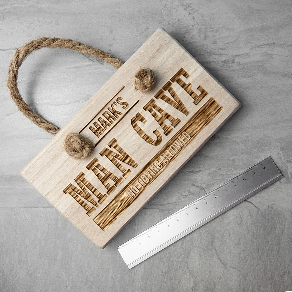 Personalised Man Cave Wooden Hanging Sign