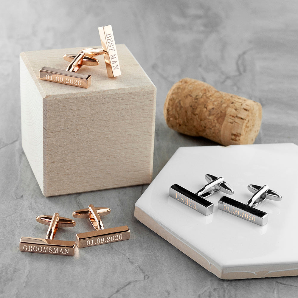 Personalised Bar Cufflinks for Weddings
