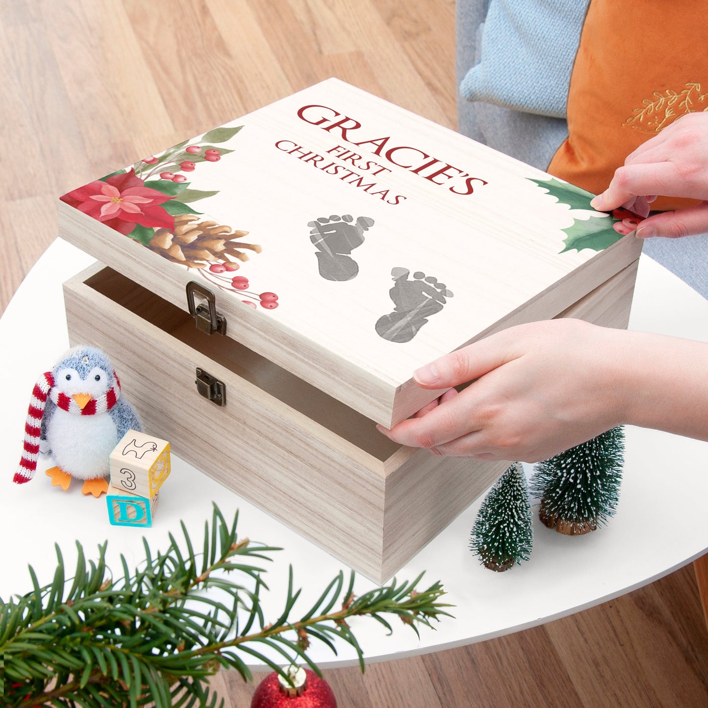 Personalised Personalised Baby's First Christmas Memento Box