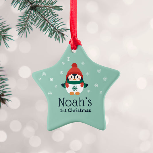 Personalised Personalised Baby Penguin 1st Christmas Decoration