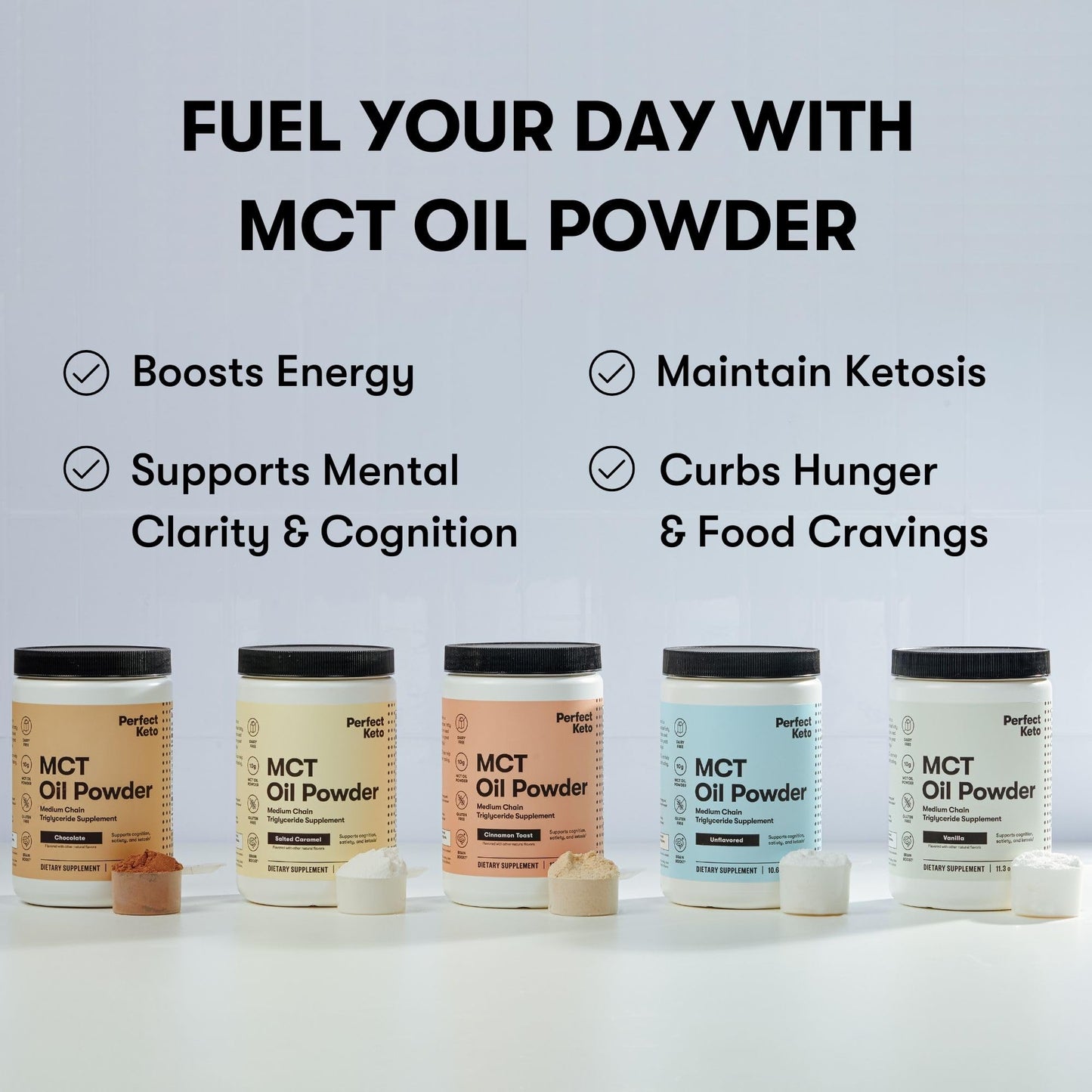 Perfect Keto 7g MCT Oil Powder – Unflavored, Non-Dairy Keto Coffee Creamer | 30 Servings