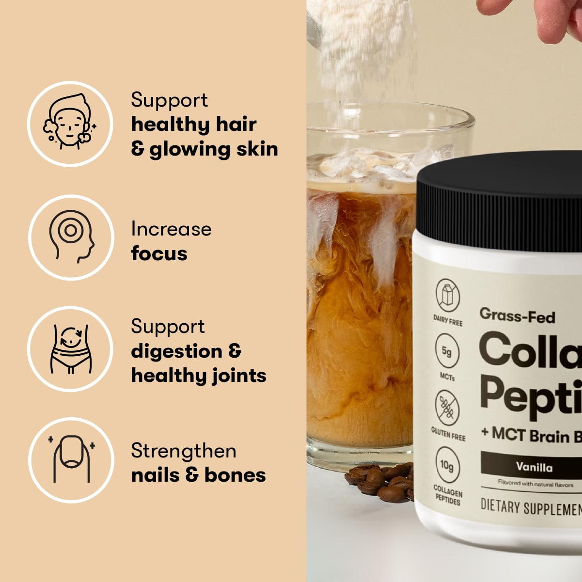 Perfect Keto Collagen Peptides with MCT Oil – Grass-Fed, Low Carb, Keto Coffee Creamer