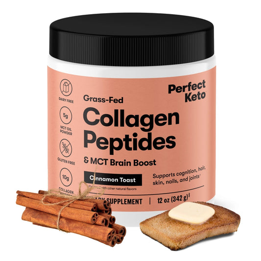 Perfect Keto Collagen Peptides with MCT Oil - Grass-Fed, Keto Coffee Creamer