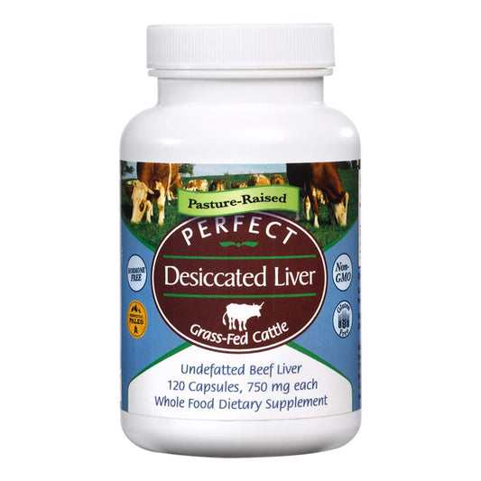 Perfect Supplements Desiccated Liver – 120 Capsules – Undefatted Beef Liver – Grass-Fed Argentinean Cattle – 2 Pack