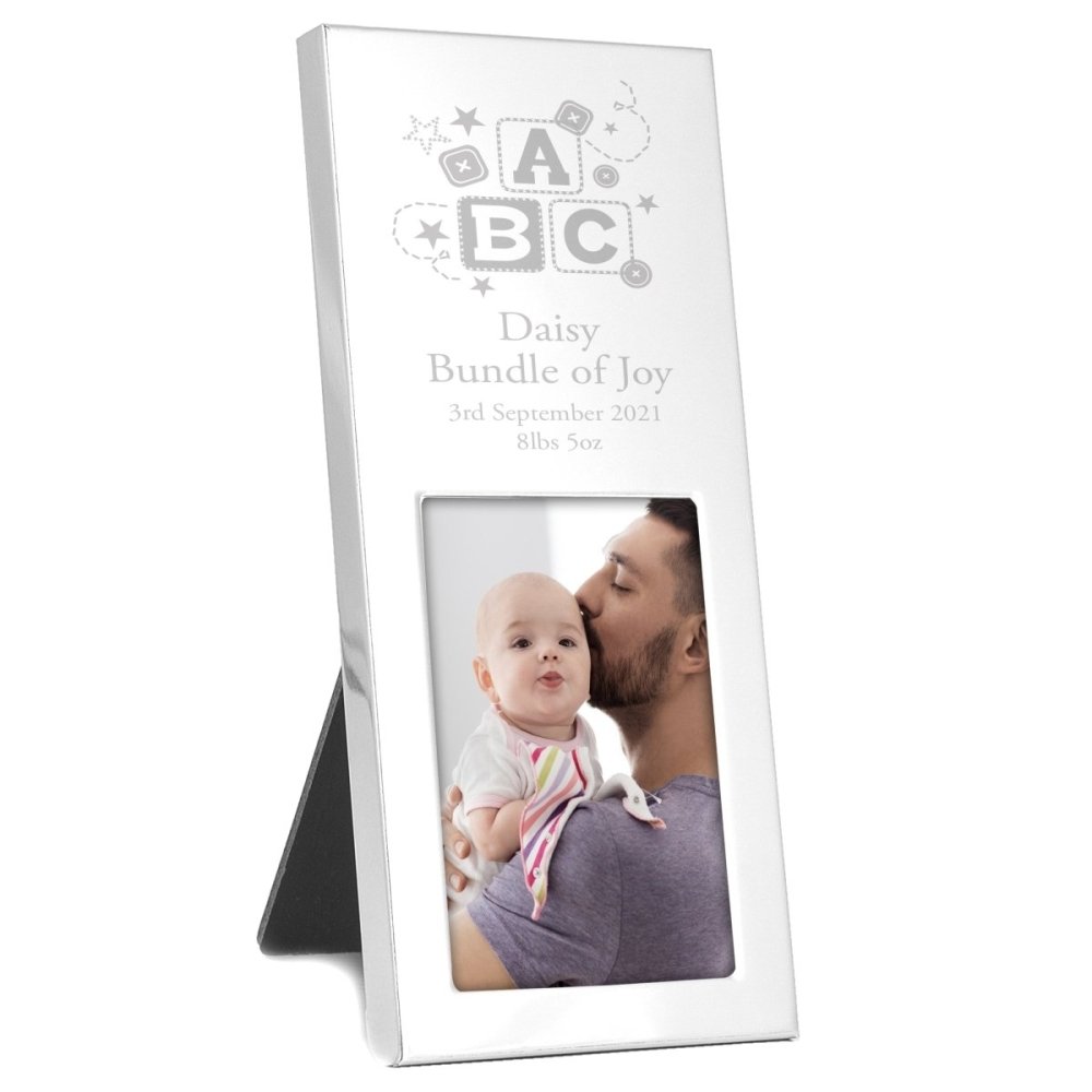 Personalised Abc Small 2x3 Inch Silver Photo Frame