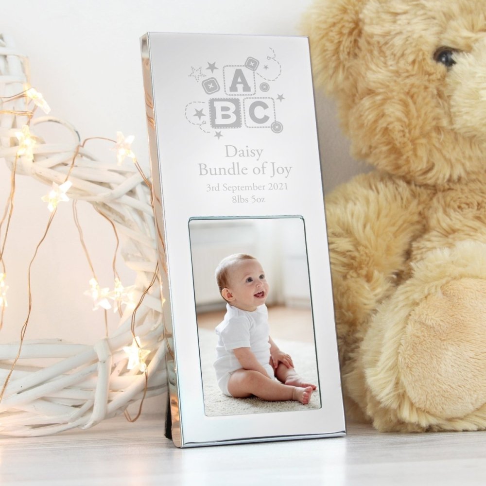 Personalised Abc Small 2x3 Inch Silver Photo Frame