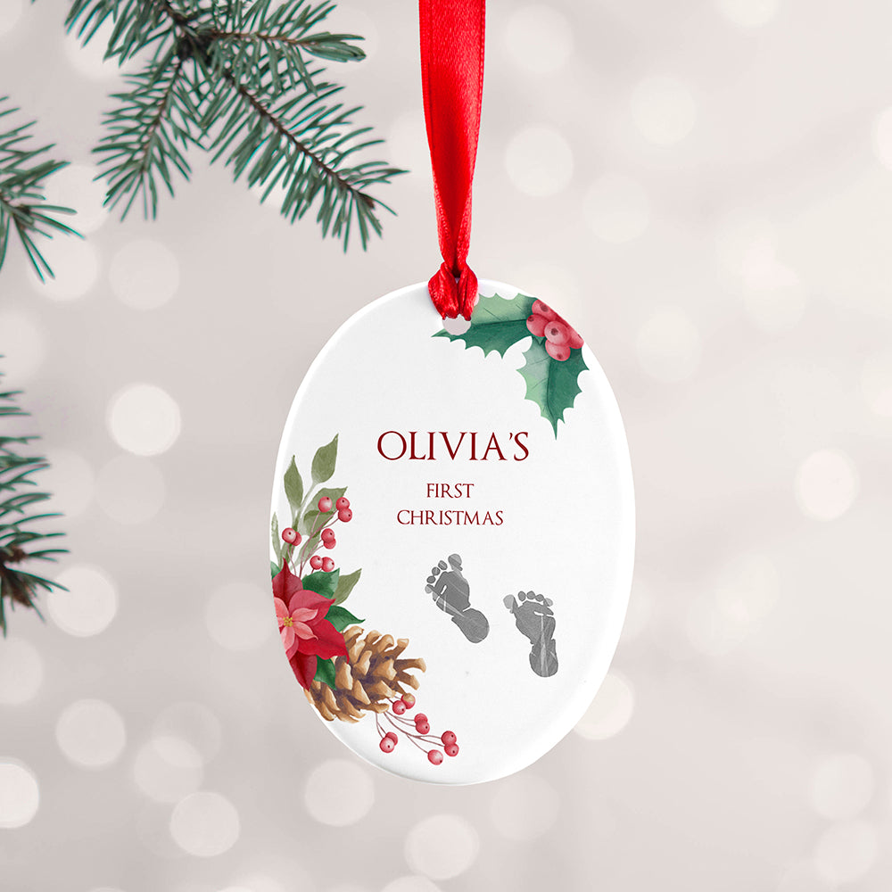 Personalised Personalised Baby's First Christmas Oval Ornament