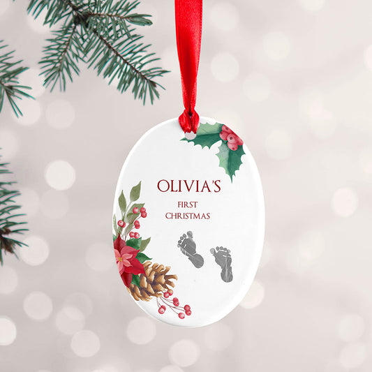 Personalised Personalised Baby's First Christmas Oval Ornament