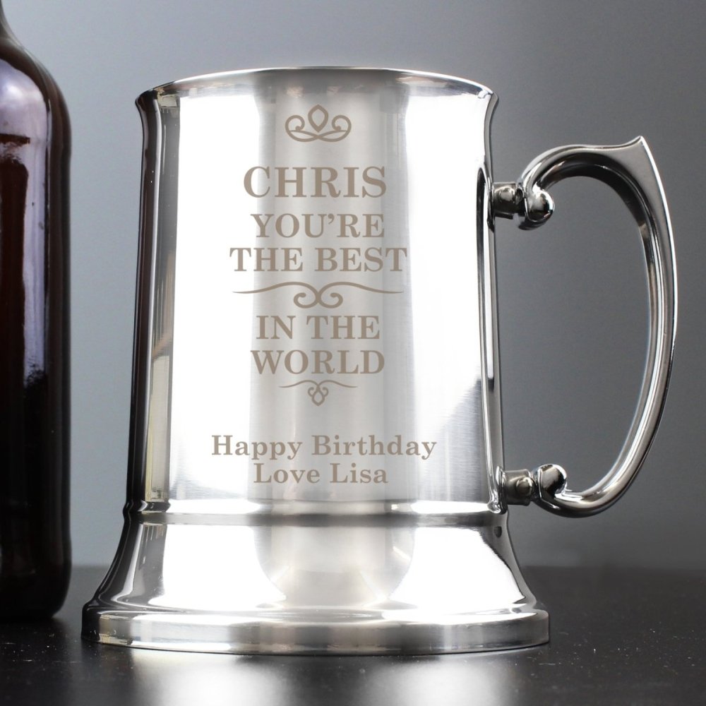 Personalised Best In The World Stainless Steel Tankard