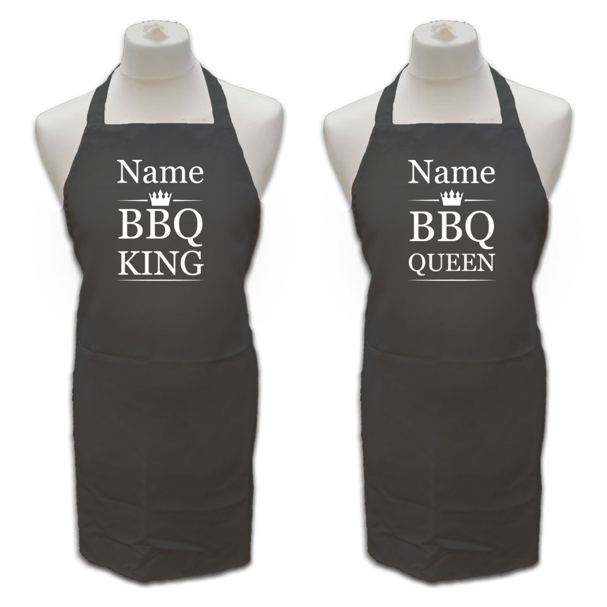 Personalised Black Apron with Name - BBQ King/Queen