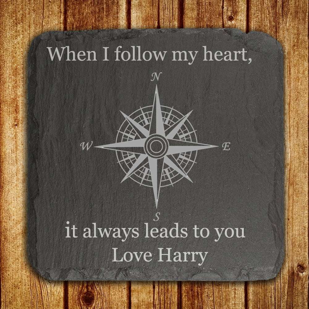 Personalised Compass Slate Keepsake