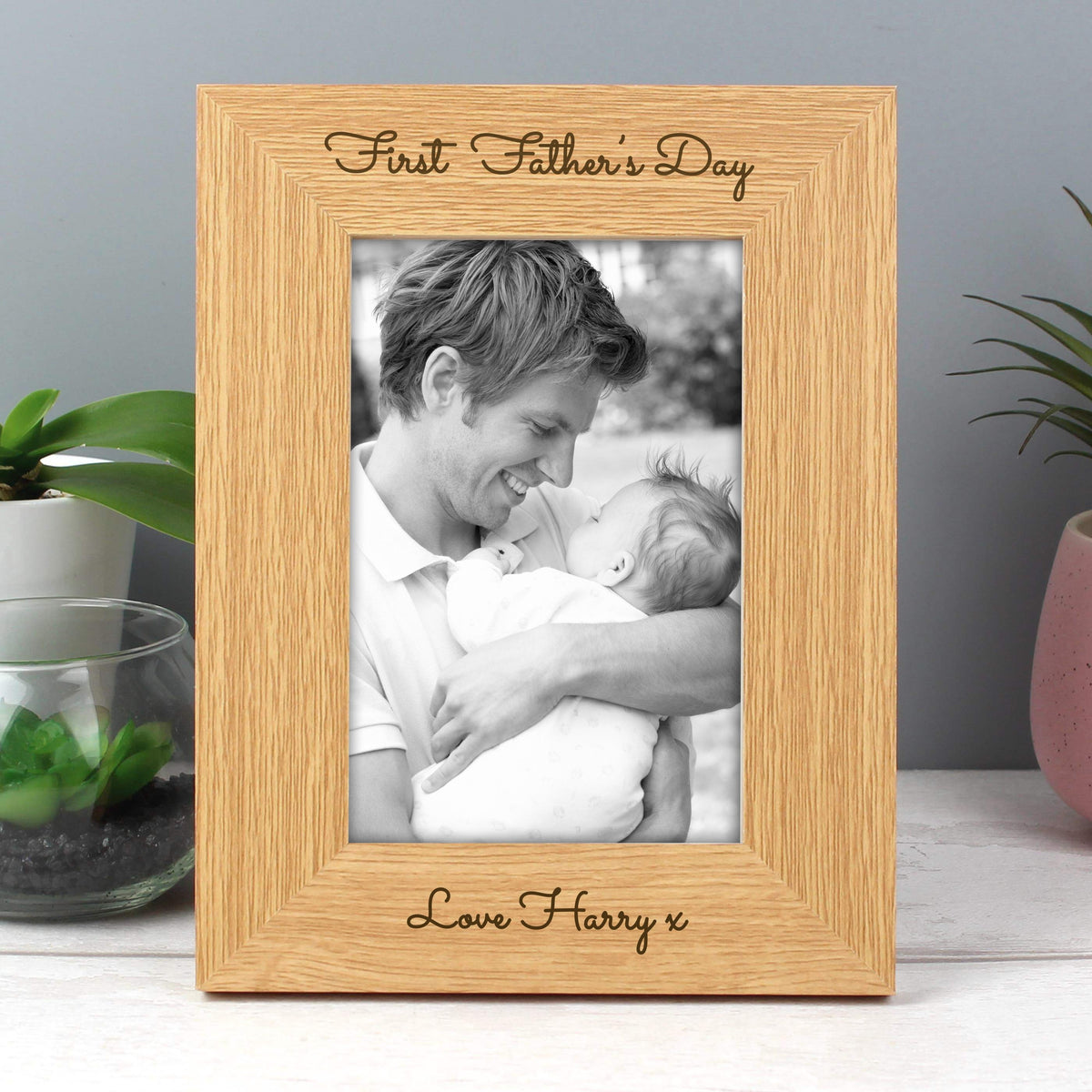 Personalised Free Text 4x6 Inch Wooden Photo Frame