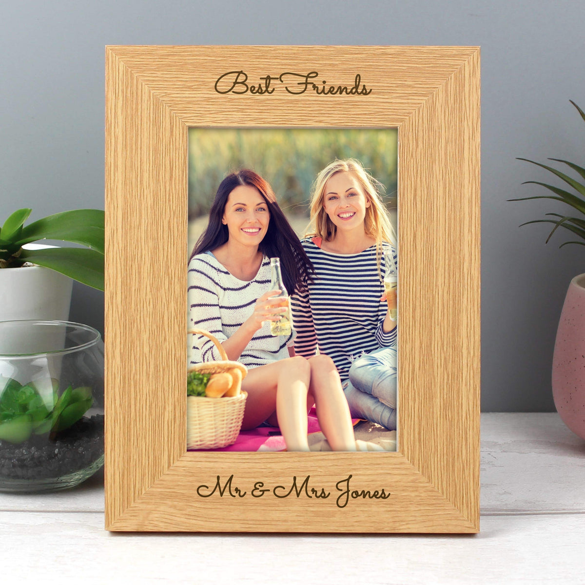 Personalised Free Text 4x6 Inch Wooden Photo Frame