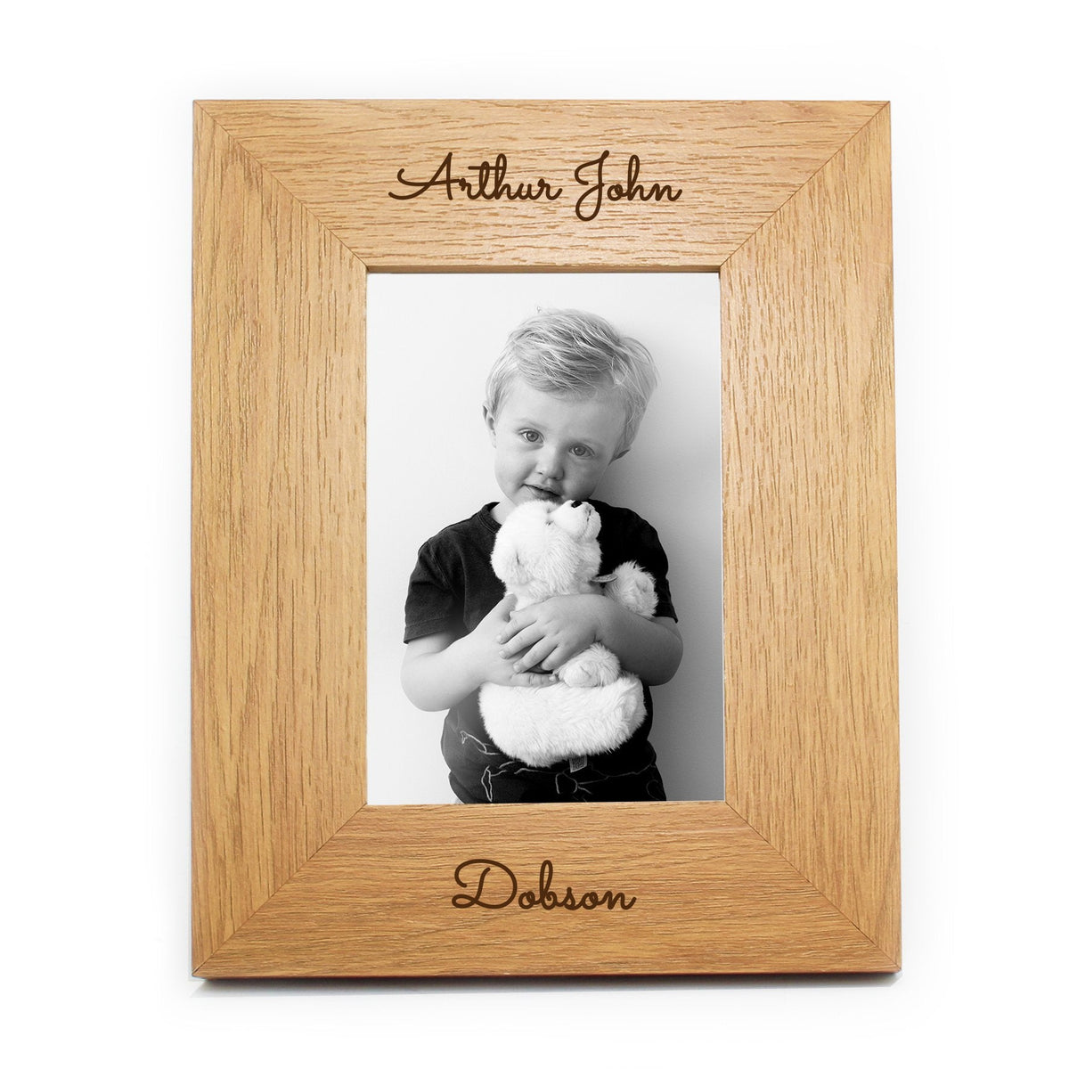 Personalised Free Text 4x6 Inch Wooden Photo Frame