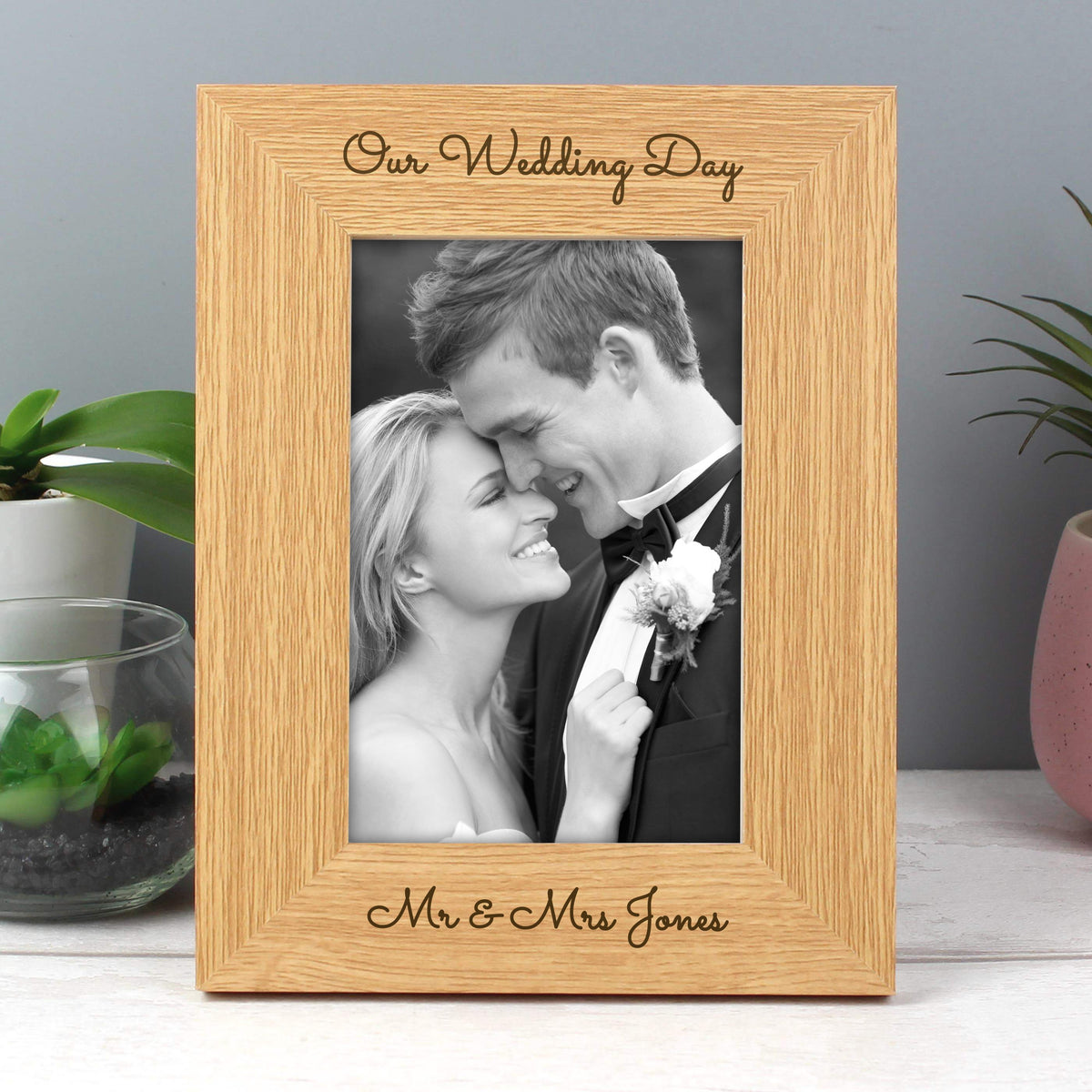 Personalised Free Text 4x6 Inch Wooden Photo Frame