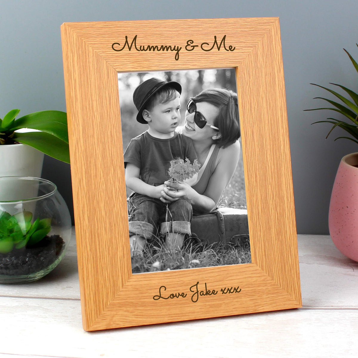 Personalised Free Text 4x6 Inch Wooden Photo Frame
