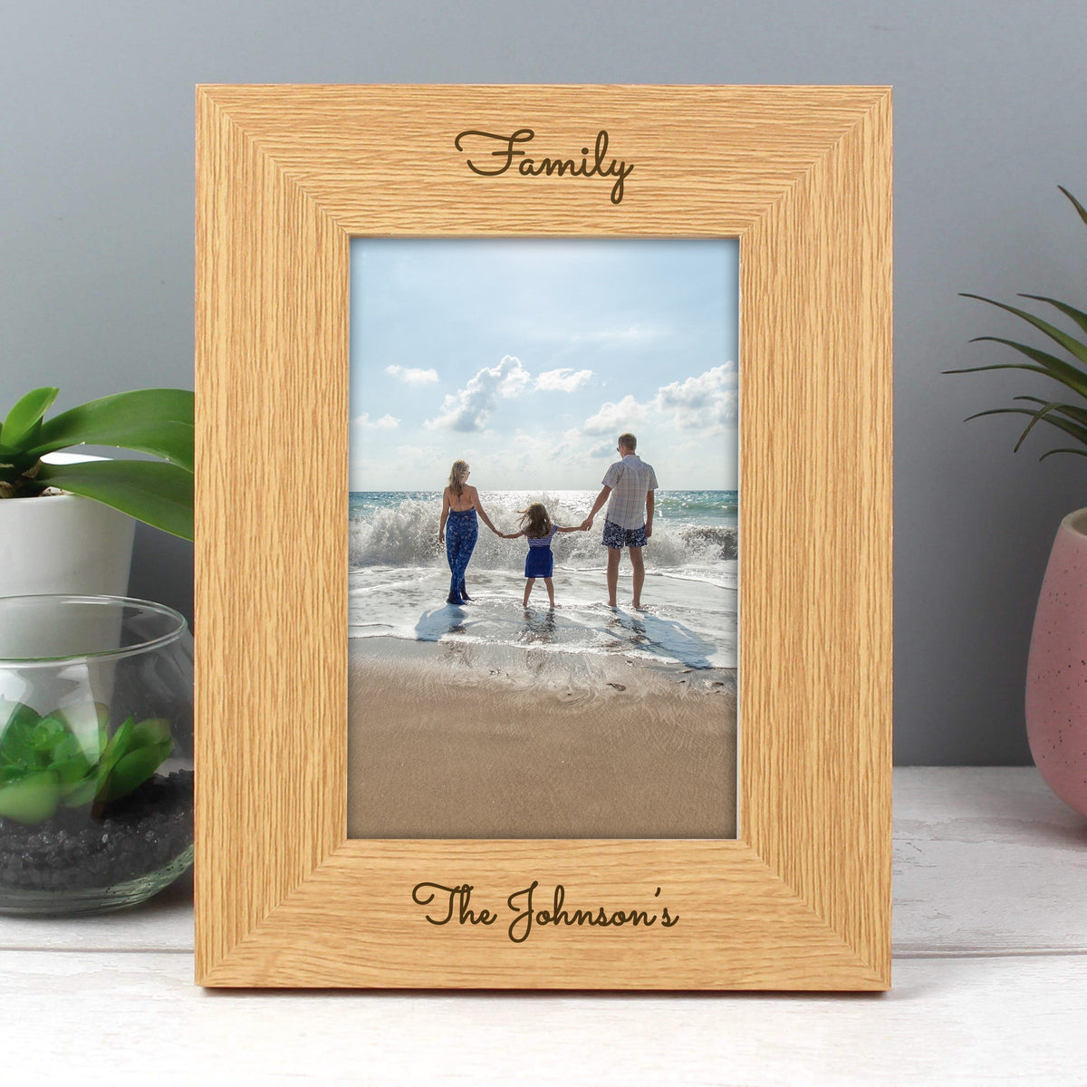 Personalised Free Text 4x6 Inch Wooden Photo Frame