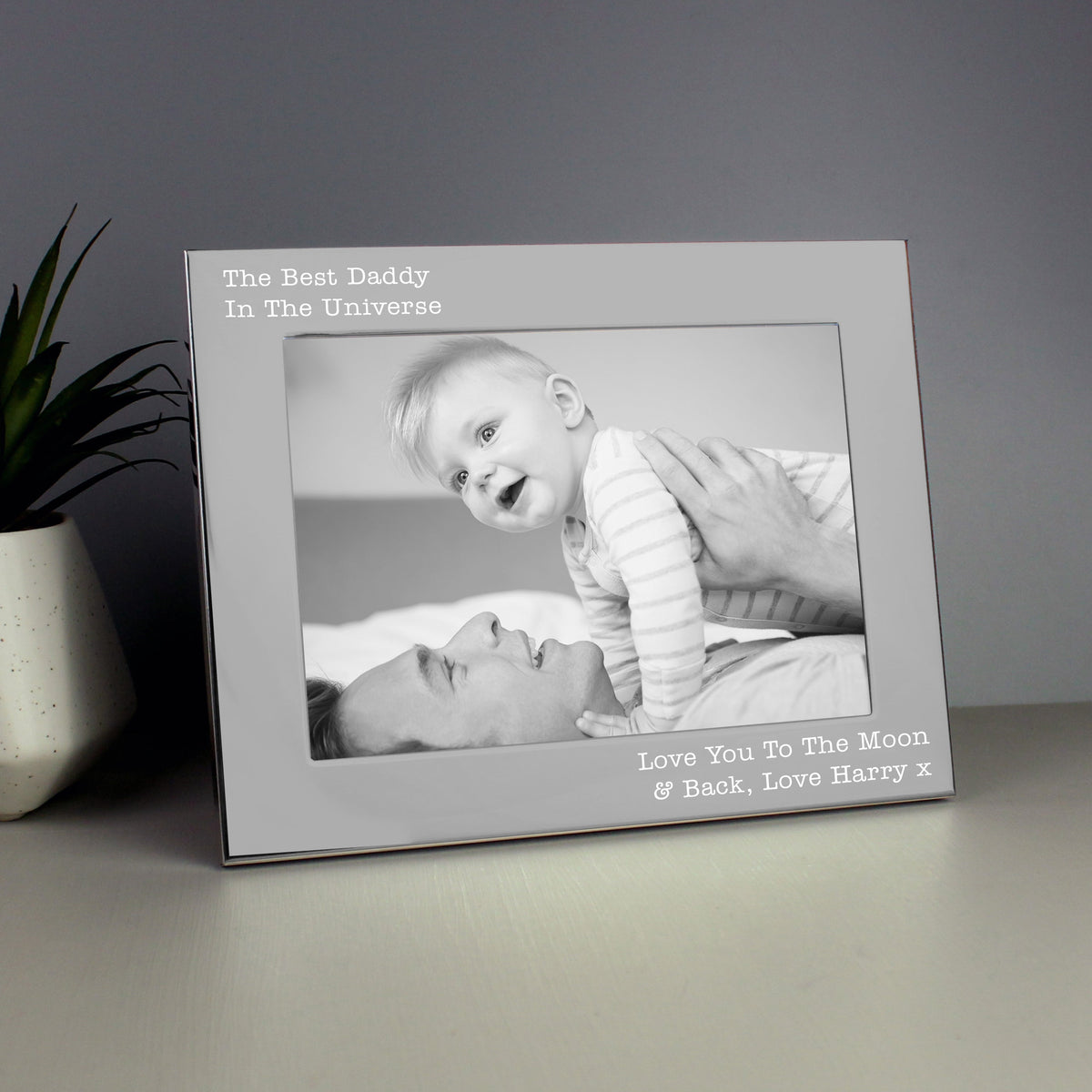 Personalised Free Text 5x7 Inch Silver Photo Frame