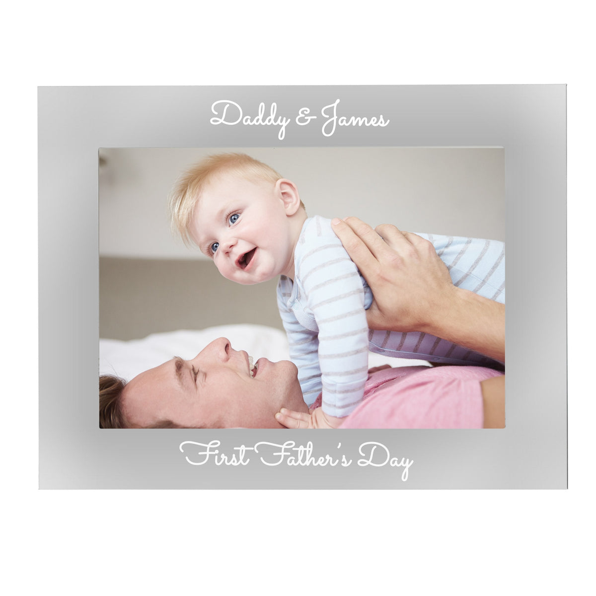 Personalised Free Text 5x7 Inch Silver Photo Frame