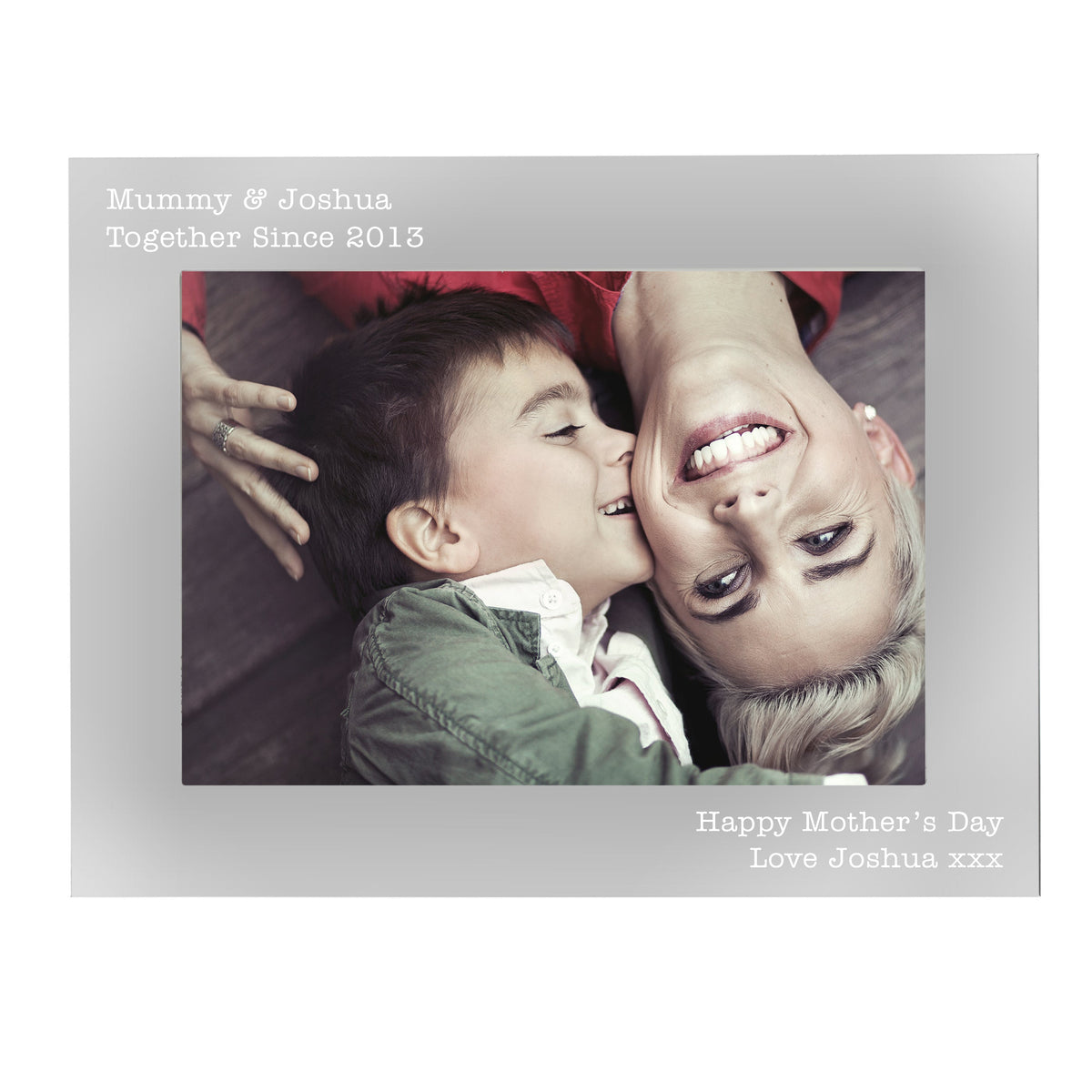 Personalised Free Text 5x7 Inch Silver Photo Frame