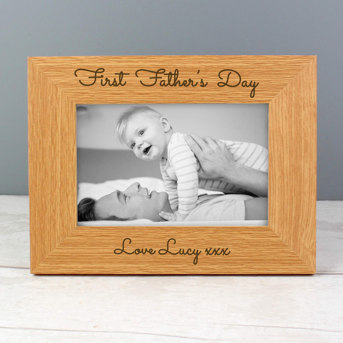 Personalised Free Text 6x4 Inch Wooden Photo Frame